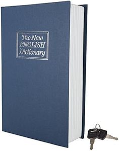 Stalwart Book Key-Portable New English Dictionary Hidden Mini Safe for Traveling, Storing Money, Jewelry, and Passports, Regular Size, Dark Blue