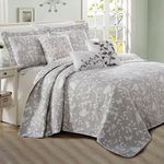 Home Soft Things Coverlet, Polyester, Gray, 90" x 90"