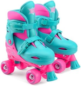 Xootz Kids Quad Skates, Beginner Adjustable Roller Skates Girls, Pink