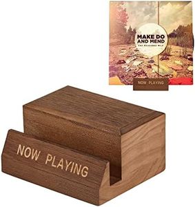 Vinyl Record Holder Display Stand - Tabletop Now Playing Album Cover Holder - Now Spinning Record Rack - Single CD Stand LP Display Shelf - Wooden Vinyls Records Storage Organizer - Modern Home Decor