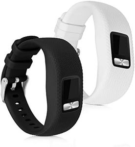 kwmobile Pulsera Compatible con Garmin Vivofit 4 Talla S - Brazalete de Silicona y TPU - Blanco/Negro