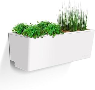 Glowpear Self Watering Planter Box - 23.6", White - UV Stable, Scalable Mini Wall Mounts Raised Garden Bed with Water Gauge, Indoor Outdoor for Vegetables, Flowers, Herbs, and Succulents, Gardening
