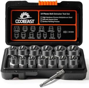 Coobeast Bolt Extractor Set Heavy Duty, 13Pcs Bolt Extractor Kit with 3/8 Inch Adapter, Stripped Lug Nut Remover, Easy Out Bolt Remover Set for Rusted, Rounded, Damaged Nuts Screws