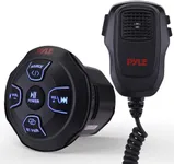 Pyle Marine Bluetooth Receiver Microphone Kit - Waterproof Audio Entertainment System Set w/ 2-Channel Wireless BT Controller, Handheld Broadcasting Mic - Car, Truck, ATV, UTV, 4x4, Boat