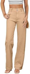 Sidefeel Jeans for Women High Waisted Stretchy Wide Leg Trendy Loose Straight Leg Zimbaplatinum Denim Pants Khaki Size 10