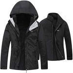 Diamond Candy Womens Winter Coat Waterproof Rain Jacket for Ski, 3 in 1 Fleece Jacket with Hood