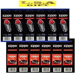 Zippo Lighter 6 Flints 6 Wicks Pack of 12 Value Packs (1)