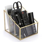 Sumnacon Glass Remote Control Holder, Gorgeous Remote Control Holder Caddy with 3 Compartments,Remote Control Storage Organizer Caddies for Table, Bedroom,Living Room, Hotel and Office