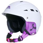 Trespass Davenport, White, L/XL, Ski Helmet with Removable Ear Pads & Goggle Retainer for Women, Large / X-Large, White