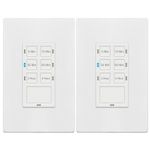 TG 4 Hour Countdown Timer Switch, 5-10-30-60 Min, 2-4 Hour, in Wall Timer Switch for Bathroom Fans, Lights, 120VAC Neutral Wire Required, UL Listed, White, 2 Pack