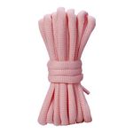 [PAIR] Oval Round Shoe laces, 6mmx140cm, Soft Trainer Lace, Sneaker Lace, Polyester Knit, Sports, Casual, Hiking, Mountaineering, Walking, Running (Light Pink)