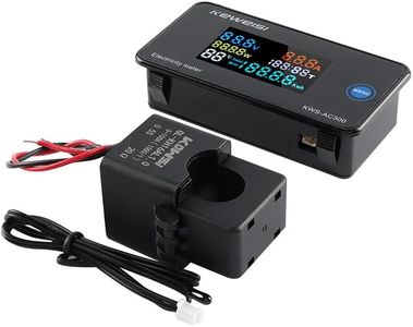 JESSINIE AC Voltage Current Meter, Closed Transformer Voltage Monitor Tester 0-100A AC50-300V Voltage Current Power Electric Energy Electrical Multi Tester LCD Digital Display KWH Reader