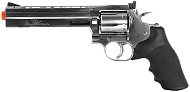 ASG Dan Wesson 715 6" Silver 6mm Airsoft Revolver - CO2 Powered, Full Metal, Adjustable Hop-Up, Double Action - Includes Speed-Loader & 6 Cartridges