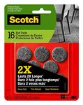 Scotch Heavy Duty Felt Pads for Furniture, 16 Round Felt Pads, 1", Grey (SP872-NA)