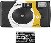 Bundle of Kodak Tri-X 400 Single-Use Flash Camera (27 Exposures) with Microfiber Cloth