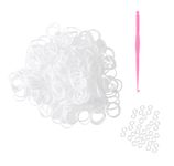 300 White Loom Bands Refill Pack with Hook Tool and Clips Art Craft Friendship Bracelet Jewellery Making Childrens Game