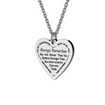 Haoflower seensea Daughter Heart Pendant Necklace You are Braver Than You Believe Engraved Motivational Message Stainless Steel Jewelry Gifts from Mom Dad (to My daugher - Mom Loves You)