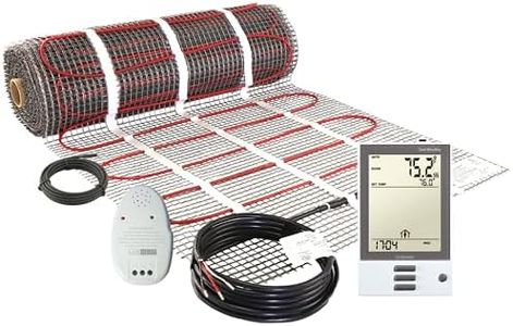 LuxHeat 50 Sqft Mat Kit, 120v Electric Radiant Floor Heating System for Under tile, Stone and Laminate. Kit Includes Alarm, Heated Floor Mat, UDG OJ Microline Programmable Thermostat w/GFCI & Sensor