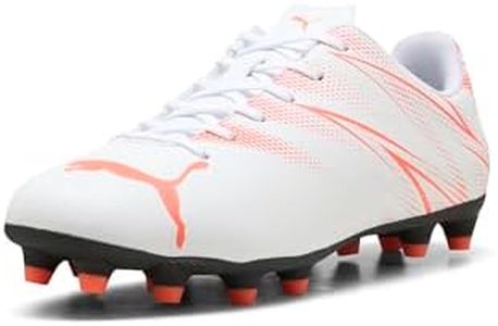 PUMA Men's Attacanto Firm, Artificial Ground Soccer Cleat Sneaker, White-Glowing Red, 12