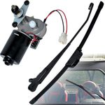 Podoy UTV Windshield Wiper Kit 12V Compatible with Polaris Ranger RZR 800/900/1000, Electric 90 Degree Windshield Wiper Motor & Universal UTV Windshield Wiper Kit 16" Wiper Blade