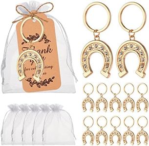 Wxzumg 24Pcs Butterfly Design Keychain&Keyring Favors, Gold Horseshoe, 1