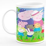 CHHAAP Peppa Pig Hd Printed Microwave Safe Ceramic Coffee Mug Suitable Gift for Friend | Brother | Sister | Boyfriend | Girlfriend | Boys | Girls | Kids | Cousin (350 ml, White) (CR14 02)