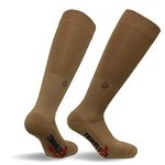 Travelsox TSS6000 The Original Patented Graduated Compression Performance Travel & Dress Socks With DryStat OTC Pairs, Khaki, Medium