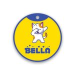 Pawsindia Personalized Cat Name Tag, Customized Pet ID Tag for Cats with Double Side Waterproof Print, Cat2-Yellow