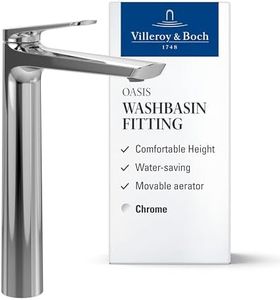 Villeroy & Boch Oasis Raised washbasin tap - Bathroom tap Without Outlet Fitting - Water-Saving washbasin tap with Ceramic Cartridge - spout Height 245 mm - Round Bathroom tap in Chrome