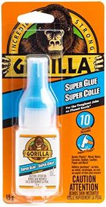 Gorilla Super Glue Liquid, Fast-Setting, Versatile Cyanoacrylate Glue, Anti-Clog Cap, Flow Control Formula, Clear, 0.53oz/15g, (Pack of 1) 112381