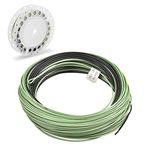 Sink Tip Fly Fishing Line-JSHANMEI 100FT Double Color Moss Green/Black Weight Forward Floating Fly Line with 2 Welded Loops Fly Fishing Line (WF-5F/S)