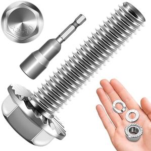 M10 x 40mm (10 Sets) M10x1.5 Bolt Flanged Hex Head Nuts and Bolts, M10 Flange Hexagon Screws with Nuts and Washers, 304 Stainless Steel 18-8 Metric Bolt Assortment, DIN 6921, by Mywish