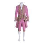 Victorian Costume Men's Rococo Costume Suit Prince Cosplay Costume for Halloween (L, Pink)