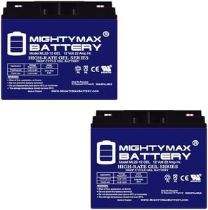 Mighty Max Battery 12V 22AH Gel Battery for Earthwise Electric Lawn Mower - 2 Pack