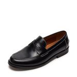 Steve Madden Men's Natan Penny Moc, Black, 11