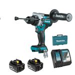 Makita Dhp486rte 18v Lxt Brushless Cordless 1/2" Variable 2-speed Hammer Driver-drill Kit with Xpt, 2 Batteries (5.0 Ah), Rapid Charger and Tool Case