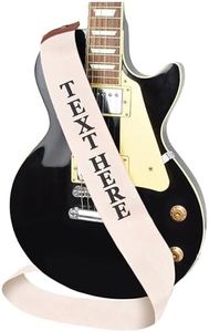 Art Tribute Personalized 3" Guitar Strap for Bass, Electric & Acoustic Guitar, Custom 3 inch Wide Belt with Name, Embroidered Custom Straps Best Gift for Men & Women Players - Cream