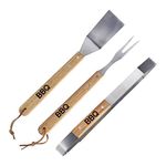 Motorola Nursery Edco 871125215887 5 x 34 cm Stainless Steel/Oak Barbecue Tools 3-Piece