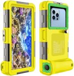 Upgrade Underwater Snorkeling Diving Phone Case for Snorkeling and Diving for iPhone 15/14/13/12 Pro Max Galaxy S24/S23/S22 Ultra Plus etc, [50ft/15m] Professional Scuba Dive Waterproof Case-Yellow