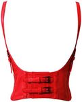 Alivila.Y Fashion Womens Faux Leather Steampunk Sexy Underbust Waist Belt Corset, Red, XL