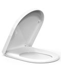 Soft Close Toilet Seat with Quick Release, Simple Top Fixing, Toilet Seats White with Adjustable Stainless Hinges, D Shape/U Shape Toilet Lid Loo Seat