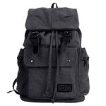 Eshow Men's Backpack Canvas Casual Unisex Rucksack Satchel Hiking Backpack Travel Outdoor Shoulder Bag for Women