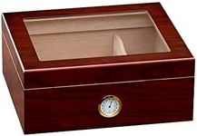 Prestige Import Group - The Chalet Glass Top Cigar Humidor - Capacity: 20-50 - Color: Cherry