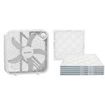 PELONIS 3-Speed Box Fan for Full-Force Circulation with Air Conditioner, White & Amazon Basics Merv 11 AC Furnace Air Filter - 20'' x 20'' x 1'', 6-Pack