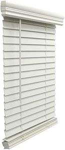 METRO GALAXY 2" Faux Wood Venetian Horizontal Blinds, Partial Inside Mount Cordless Window Blinds, 33.875" X 60", White