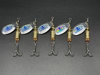 EVERBAY Fishing Spinners, Hard Fishing Lures, Long Cast Tackle, Sea Fishing, Metal Spinnerbait Freshwater and Saltwater for Spinning for Trout, Salmon, Perch, Pike, Bass, Pollock, size 3, set/5pcs