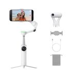 Insta360 Flow 2 Pro AI Tracker Bundle White - Industry-First AI Phone Gimbal with Apple DockKit, Pioneering 360º Pan Tracking, Free Tilt, Built-in Tripod/Selfie Stick, Portable Vlog/Travel Stabilizer
