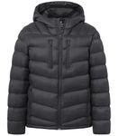 Wantdo Men's Hooded Winter Jacket Padded Coat Windproof Puffer Jacket (Grey Medium)