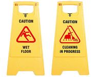 TARGET HYGIENE Plastic Caution Standing Board (Combo Of 2 Pcs Sign Board,Wet Floor And Cleaning in Progress Sign Board)