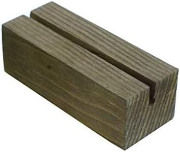 Cedar and Ink Set of 10 Wood Place Card Holders for Table Numbers 1-20, Acrylic Sign Holder or Paper Table Numbers - Rustic Wooden Place Card - Wedding Sign Holder for Reception (Walnut Stain)